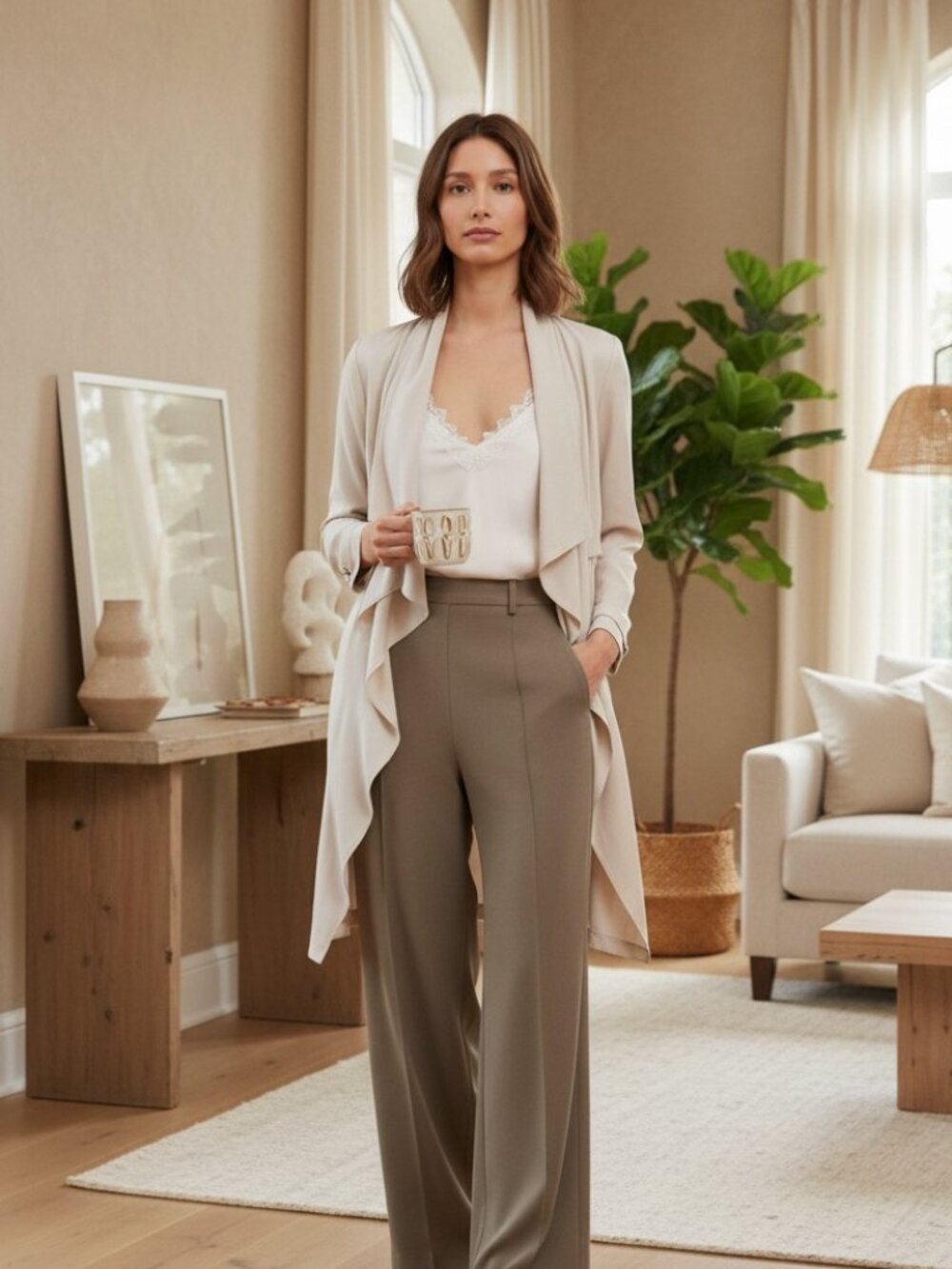 Cupcakes and Cashmere Angela Draped Trench - Size XS